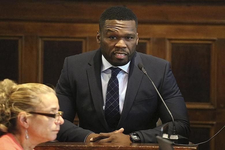 Rapper 50 Cent testifying in a lawsuit over a sex tape. He filed for bankruptcy protection last week.