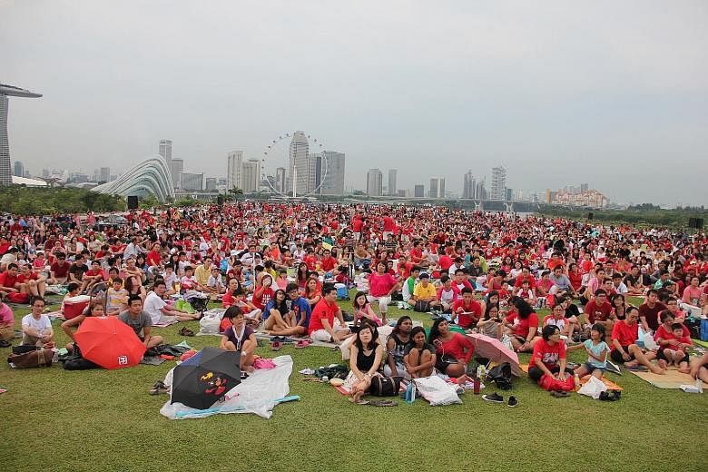 Head to the Marina Barrage for a mass picnic (left) on the roof and drop by Clifford Square for a food heritage exhibition, SG50: Deliciously Singaporean (above). Celebrate Singapore's jubilee in the city - at the Esplanade (left), which will host fr