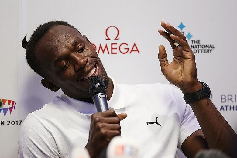 Jamaica's Usain Bolt says he is ready to face Justin Gatlin but the American sprinter will not be competing in London this weekend.