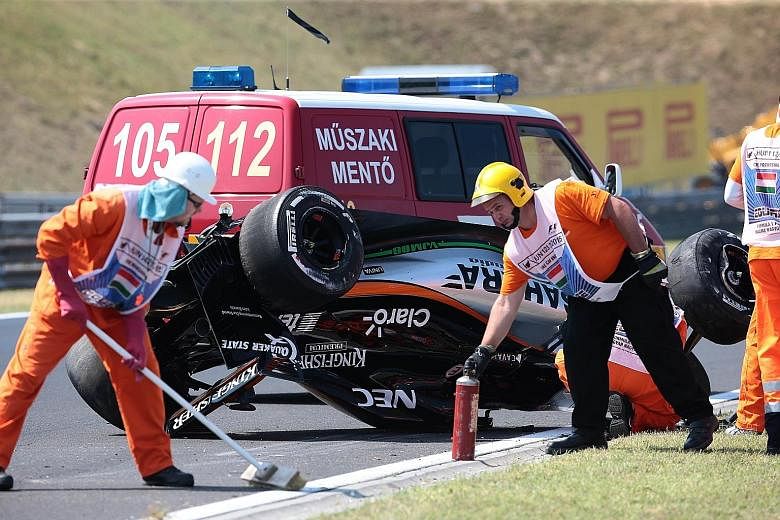 Even as F1 drivers continue to mourn the death of Jules Bianchi, another reminder of the dangers of the sport arose yesterday when Sergio Perez crashed during practice.