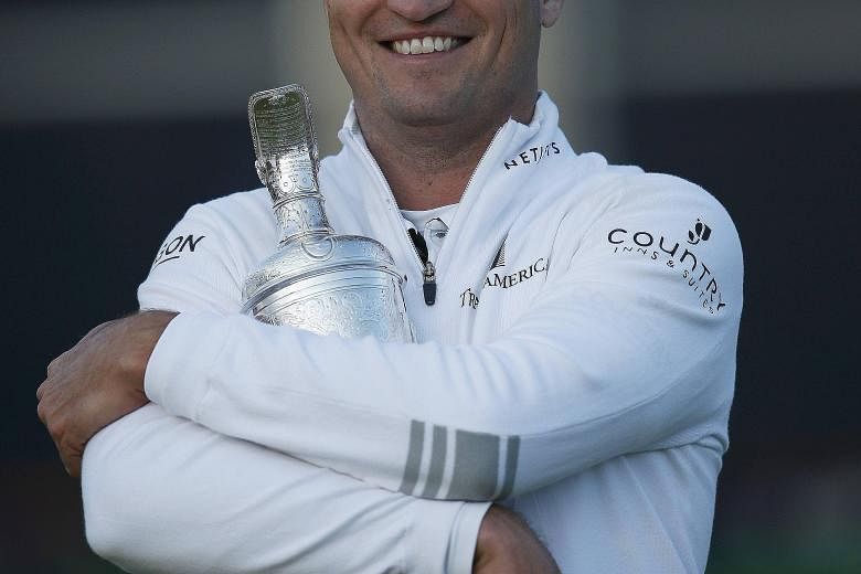 Zach Johnson always shares his prize money with a 10-person entourage headed by his wife.