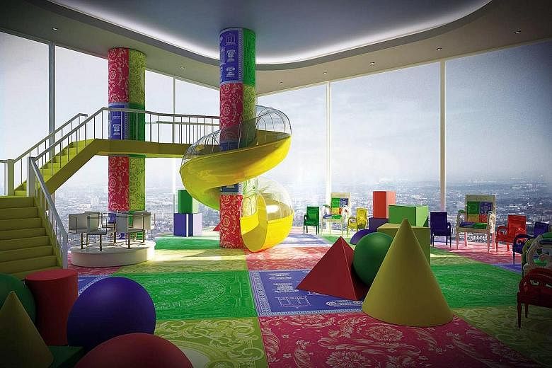 The children's play area in the Aykon Nine Elms luxury- apartment development in London is designed by Versace Junior.