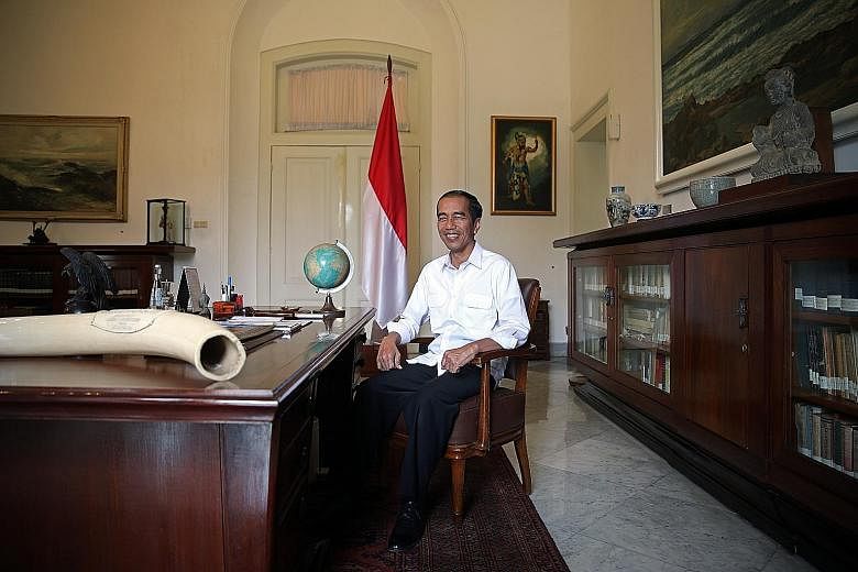 President Joko Widodo made a pitch to Singapore businesses to be part of Indonesia's growth story during an interview with The Straits Times at the Bogor Palace yesterday.