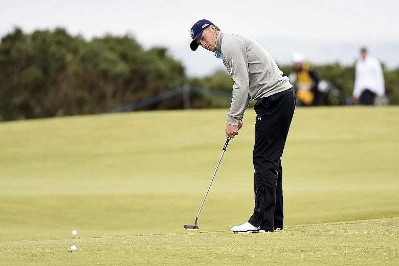 Jordan Spieth sinking a putt in the final round of the British Open at St Andrews, where he missed the play-off by one stroke. Ian Poulter, who wields a mean putter himself, rates him one of the best.