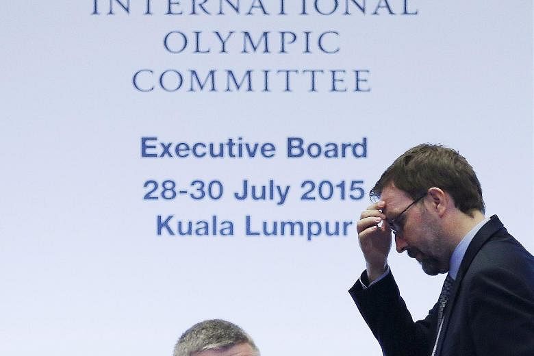 IOC president Thomas Bach making opening remarks at an executive board meeting in Malaysia ahead of Friday's vote for the host cities of the 2022 Olympic Winter Games and 2020 Youth Olympic Winter Games. The German wants the multi-event Games to be s