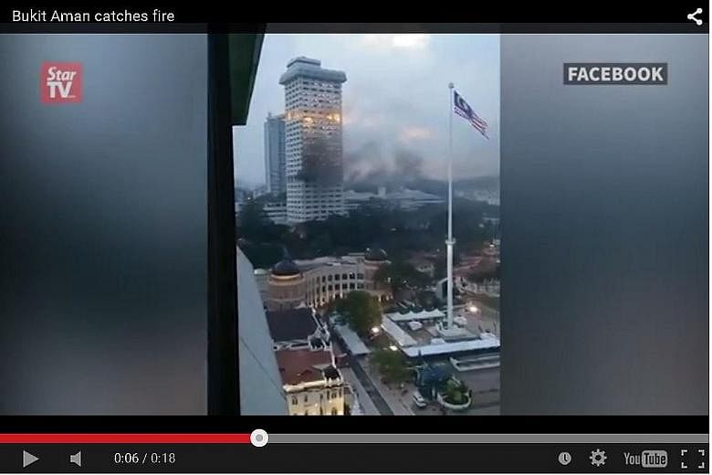The fire at the old tower of the police headquarters in Bukit Aman is believed to have originated on levels 9 and 10, where the criminal investigation and narcotics departments are located.