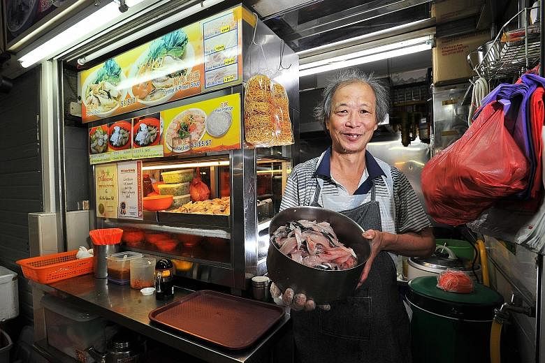 Mr Teo Kiang Yong, who owns a fish porridge stall at Amoy Street Food Centre, has decided to stop selling yusheng altogether. It is "too much trouble" and he prefers not to take any chances.