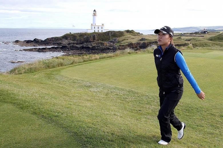 Lydia Ko, on the ninth tee on the first day of the Women's British Open, has had the benefit of spending time in Scotland. Last week, she took part in the Scottish Open where she finished tied fourth. Her caddie says she is picking up skills in playi