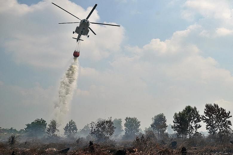 The military will use Super Puma helicopters for water-bombing efforts such as this one in a file photo.