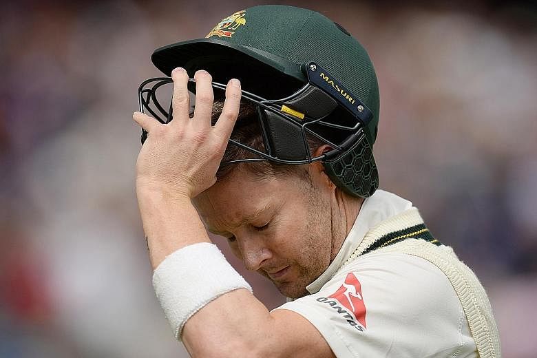 Michael Clarke after being bowled for 10 on the first day of the third Ashes Test at Edgbaston. His side collapsed for 136 in just 36.4 overs and Clarke failed again in the second innings, scoring just three runs.