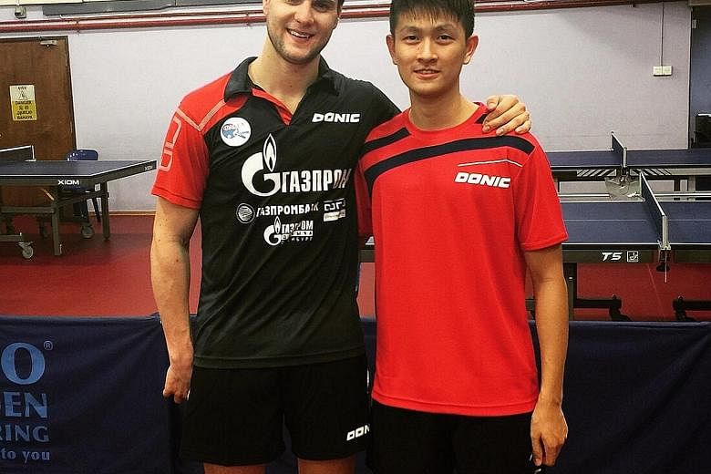 Clarence Chew learnt much from world No. 6 Dimitrij Ovtcharov of Germany, who spent four days here training with the Singapore squad.