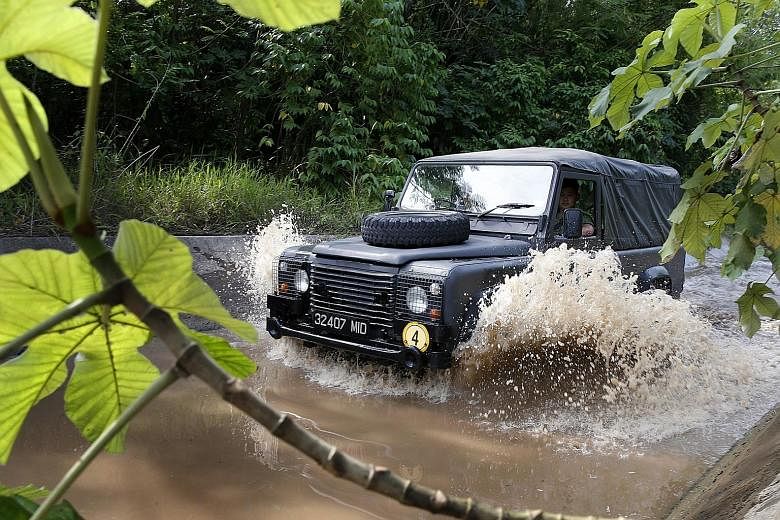 The Singapore Armed Forces' Land Rovers are old but still drive well.