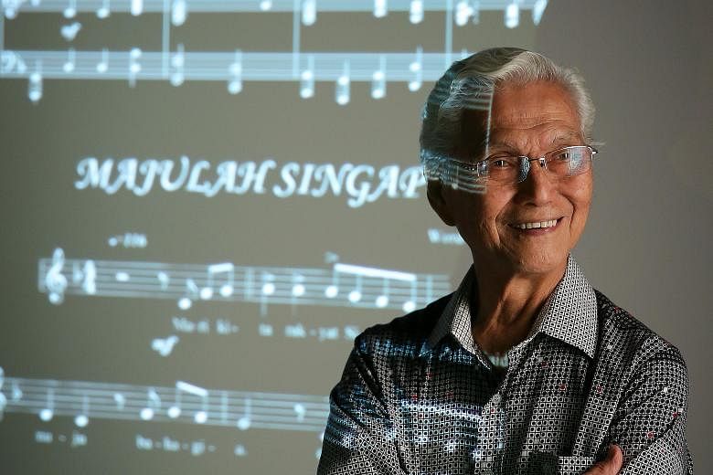 Art teacher Wong Hiong Boon, 83, has sung his fill of national anthems in his day. Majulah Singapura was the first that Singaporeans could call their own, he said, as they witnessed the birth of a nation. Singapore's new leaders standing at attention