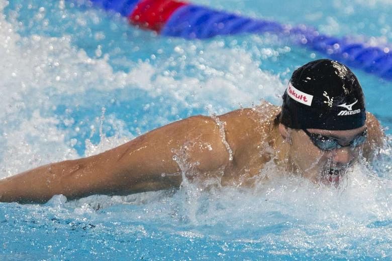 Joseph Schooling on his way to clinching bronze in an Asian record of 50.96sec in the 100m butterfly at the world championships in Kazan, Russia - the country's first medal ever at the biennial meet. 