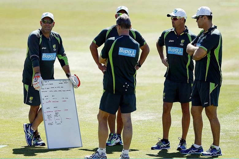 Australia coach Darren Lehmann (left) during a nets session. He and the team's high performance manager Pat Howard have acknowledged their part in the Ashes loss.