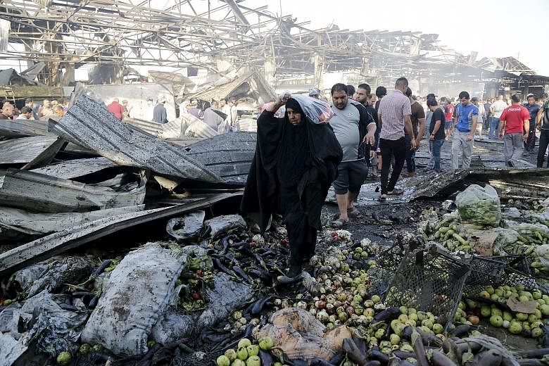 The bomb went off in a wholesale vegetable market in an area of north Baghdad with a Shi'ite majority.