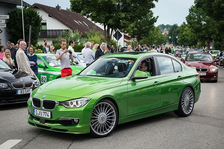 A parade of Alpina cars in Buchloe was the highlight of the carmaker's jubilee festivities.