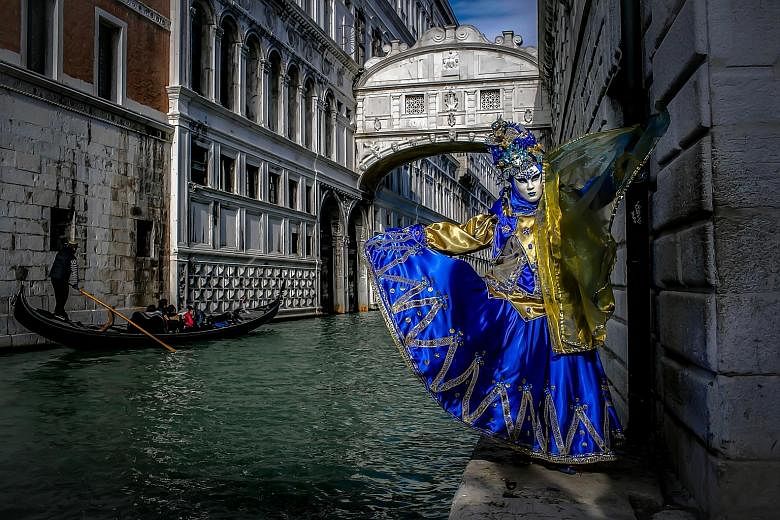 Dr Winston Lee (above) recommends the Carnevale di Venezia, which takes place around Lent, when partygoers are all dressed up (left).