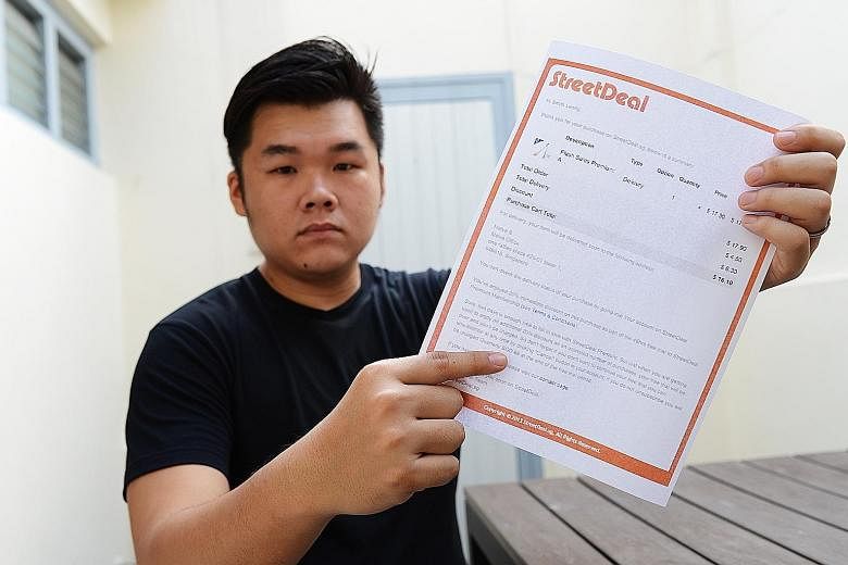 Mr Smith Leong received a separate $88 charge for a pair of drumsticks he bought for $16.40 on StreetDeal.