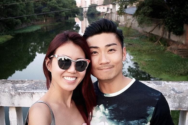 Tay Kewei was affected by nerves during her audition performance in The Voice Of China, but husband Alfred Sim says he is used to competition stress.