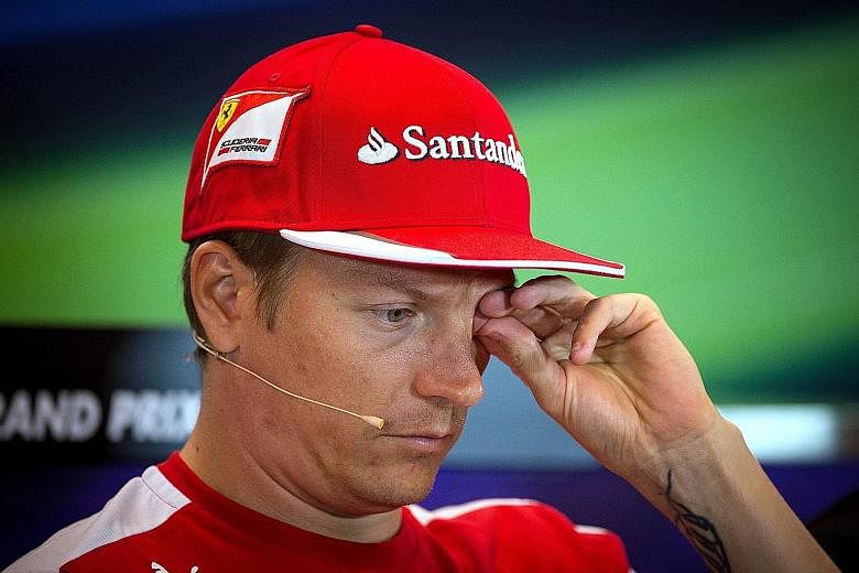 Kimi Raikkonen, the 2007 world champion, at a media conference yesterday after receiving a one-year extension at Ferrari.