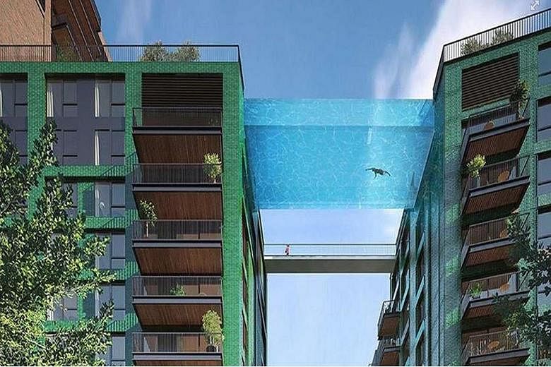 An artist's impression of the upcoming transparent pool (above).
