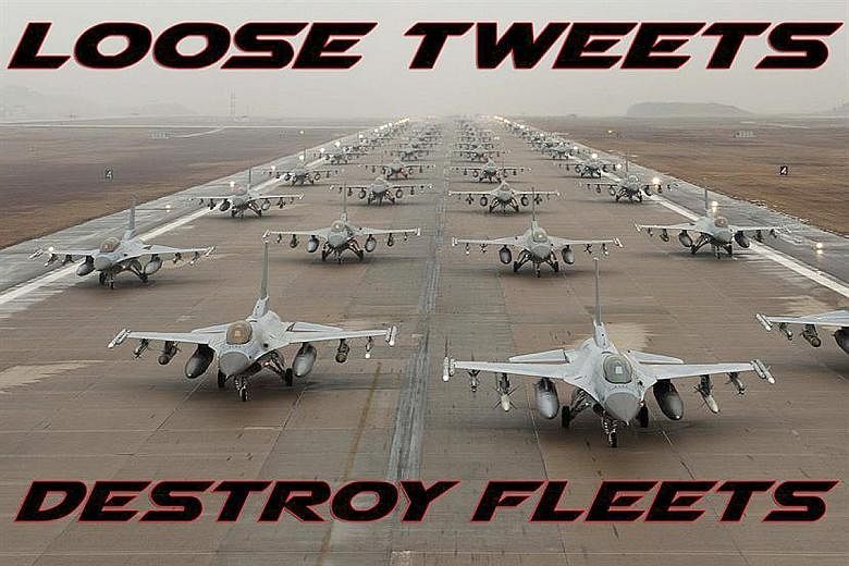 A message from the US Air Force to its personnel, reminding them not to share too much information on social media.