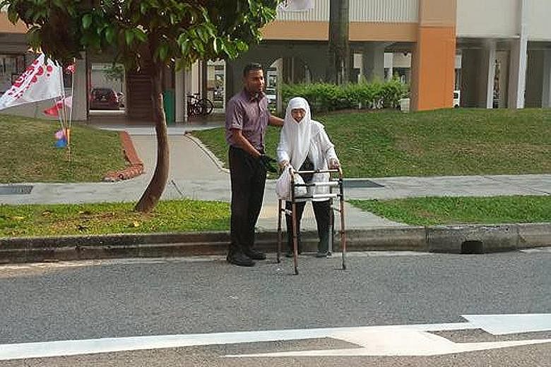 Mr Mohamad Farif Shahbudin got off the bus to help a frail old woman, who was using a walking frame, cross a busy street.