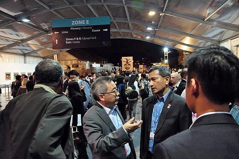 Two ministers who have shown Singapore's worth on a global stage are Environment and Water Resources Minister Vivian Balakrishnan (in the centre of photo on the right) at the UN Climate Change Conference last year, and Manpower Minister Lim Swee Say 