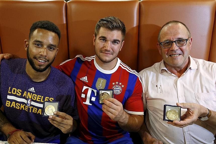 (From left) Mr Anthony Sadler, Mr Alek Skarlatos and Mr Chris Norman, three of the four men who stopped the gunman.