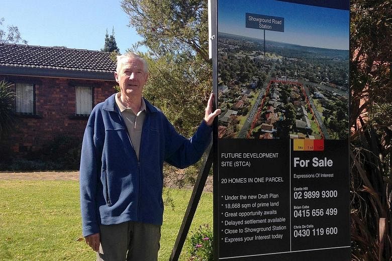 Sydney resident Ron Buxton and his neighbours have clubbed together to offer their homes in the suburb of Castle Hill as a development block for apartments. The trend has surged in the past year with home owners increasingly taking the initiative the