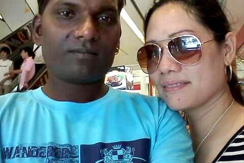 Ms Allen Remedios is pictured here with a man believed to be her former boyfriend. Ms Remedios was attacked on Sunday while returning to her employer's flat in Tampines.