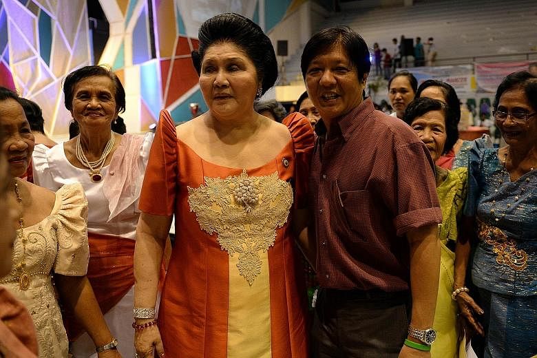 Mr Ferdinand Marcos Jr with his mother Imelda Marcos, in a photo taken last month.