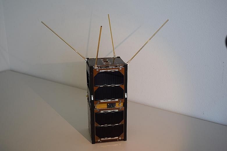 The GomX-2 satellite with the NUS Centre for Quantum Technologies' device in it. The $12,000 device was feared to have been destroyed when the Antares rocket carrying the satellite exploded last October.