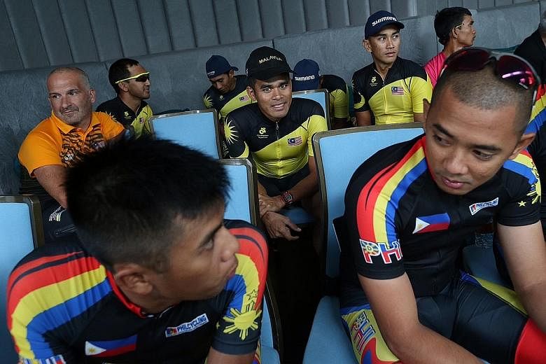 Malaysia's Mohd Hariff Saleh (centre), a double gold medallist at this year's SEA Games, has a chance to make another mark. His team will vie with six others in the OCBC Cycle Speedway SEA Championships today.