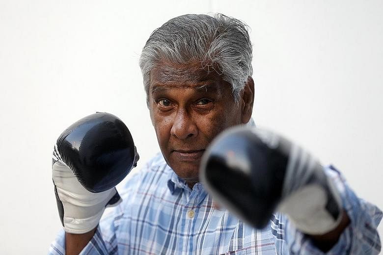 Former Singapore boxing champion Krishnan Gopalan, a silver medallist at the 1959 Seap Games, may have retired but he is still keen to don his gloves again if he finds a match in his age group. The sprightly 74-year-old started boxing when he was jus