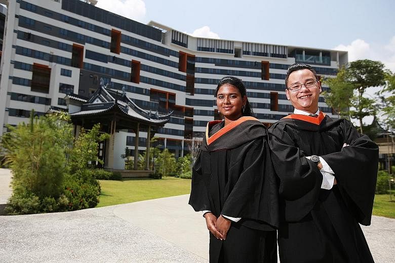 Ms Nivedithaa Palaniappan, who studied engineering systems and design, and Mr Ken Chua, who studied engineering product development, were in SUTD's pioneer batch.