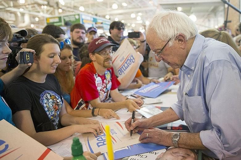 Vermont senator Bernie Sanders is appealing to young Democrats and first-time caucus-goers, much like Mr Barack Obama in the 2007 run-up, which is causing the Clinton campaign to sit up and take notice.
