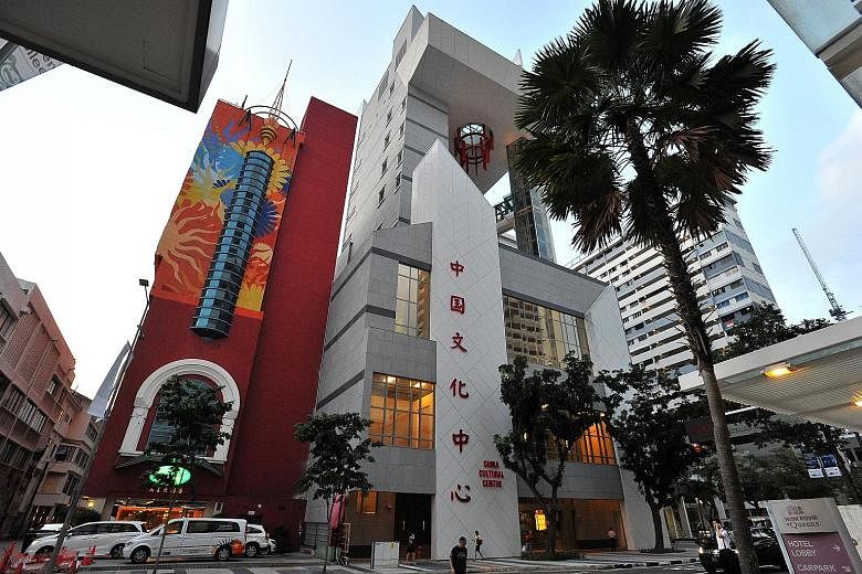 The 11-storey China Cultural Centre (above), located between a hotel and an HDB block, cost more than 200 million yuan (S$44 million) and took over two years to build.