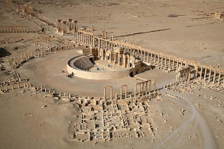 A 2009 picture showing part of the World Heritage site of Palmyra in Syria. The Islamic State in Iraq and Syria has blown up three tower tombs along with two famed temples there. The amphitheatre has been exploited as a stage for the militants' grisl