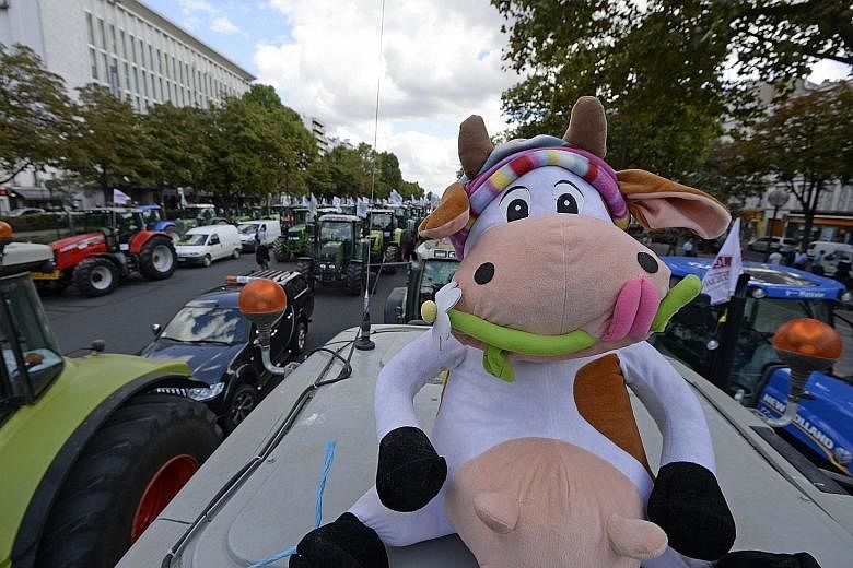 After French farmers took their tractors to Paris last Thursday near Place de la Nation to protest against falling dairy and meat prices, other European farmers are looking to do the same in Belgium.