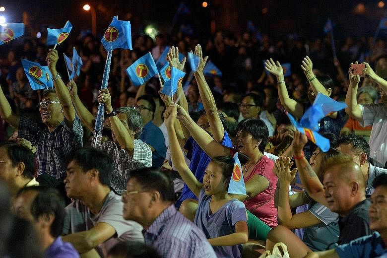WP candidate Pritam Singh, who is contesting Aljunied GRC, cited the Human Biomedical Research Bill passed in Parliament last month to illustrate the importance of having diverse representation. The crowd at the Workers' Party rally in Ubi Avenue 1 l