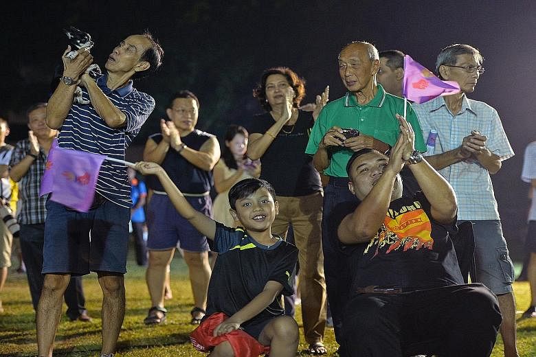Mr Harminder Pal Singh of the Singapore Democratic Alliance gesturing to the crowd at his party's Pasir-Punggol GRC rally yesterday. People attending yesterday's People's Power Party rally in Chua Chu Kang GRC. The PPP is fielding four candidates - M