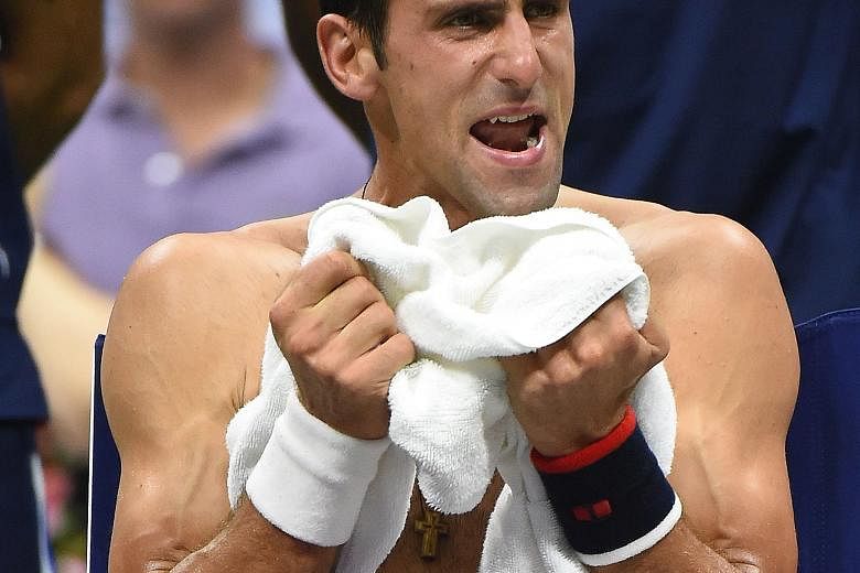 World No. 1 Novak Djokovic showing his frustration after dropping the second set to Feliciano Lopez in the US Open quarter-final. The Serb won in four sets and faces champion Marin Cilic next.