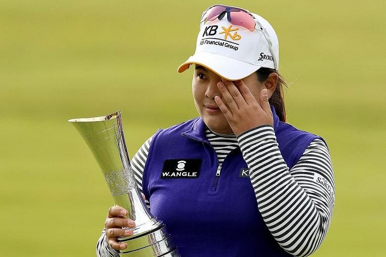 Park In Bee wipes away a tear after clinching the women's British Open title last month. She has won seven Majors and aims to add to that tally by winning the Evian Championship, which starts today.