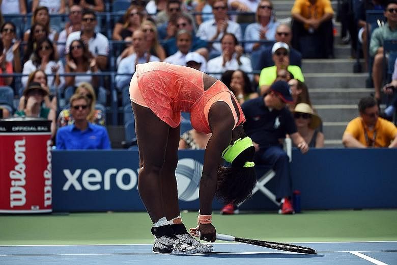 While Serena Williams said nerves did not get to her in the tie against Roberta Vinci, she did make 40 unforced errors and hit four double faults.