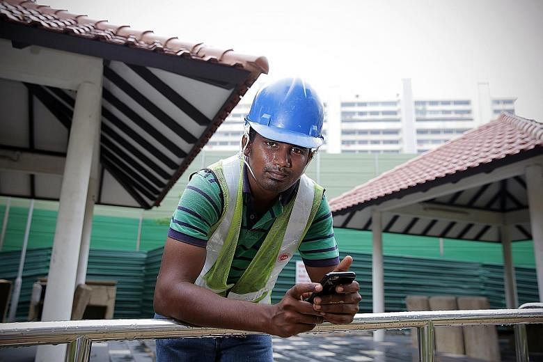 Environmental control officer Ganesh Kumar, who works at a Braddell Road construction site, checks the PSI level on the National Environment Agency website every hour and alerts supervisors if it goes above 200.