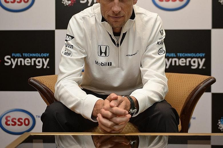 McLaren driver Jenson Button attended the the Esso Synergy Race Off Finale at the Conrad Centennial hotel yesterday. The 2009 world champion said: "Maybe as soon as next year, McLaren will be up there again."