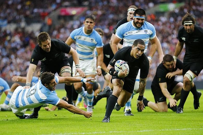 Aaron Smith's well-taken try in the second half helps rejuvenate New Zealand while his speed is a constant thorn in Argentina's side. The Kiwis next take on Namibia on Thursday.