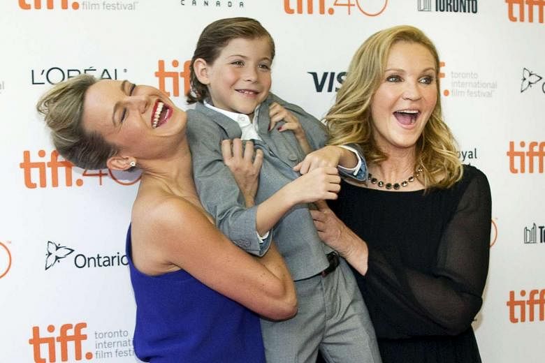 The cast of Room (from far left) Brie Larson, Jacob Trembley and Joan Allen at the premiere of the movie.